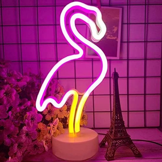 Led-neon-flamingo-tischleuchte – Batteriebetrieben, Stimmungsbeleuchtung Fürs Schlafzimmer