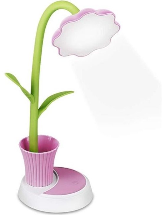 Schreibtischlampe – Usb-wiederaufladbare Schreibtischlampe – Rosa – Led – 3 W – Leselampe