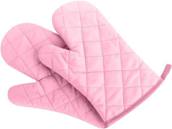 Extra Dicke, Hitzebeständige Ofenhandschuhe (1 Paar) – Für Backöfen, Heißluftfritteusen Und Heiße Pfannen – Hitzebeständig – Rosa