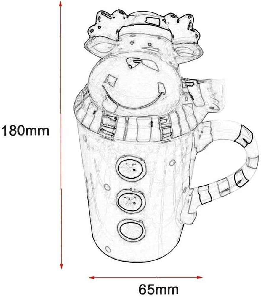 Mug De Noël En Céramique Avec Motif D'Élan En 3d, Mug De Noël Style Dessin Animé, Mug À Café Et À Thé, Mug Créatif À Motif Animalier