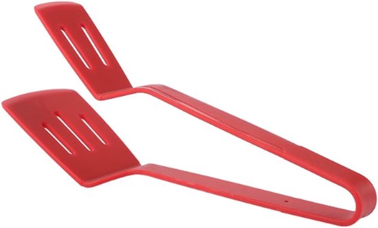 1 X Silikon-küchenzange, Universal-grillzange, Spatelzange, Brotzange Für Gegrilltes Steak (rot)