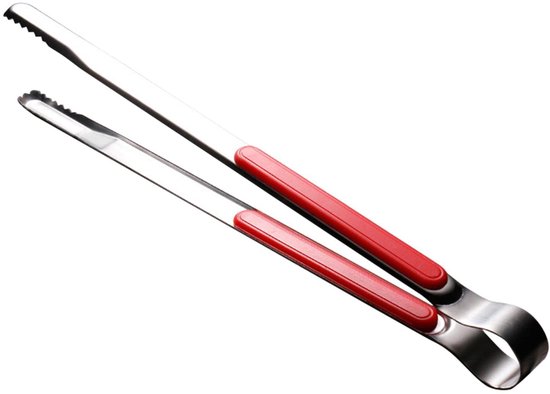 Allecto – Küchenzange Aus Edelstahl – Geeignet Zum Kochen – Rot – Grillzange – Perfekt Für Steak Und Fleisch