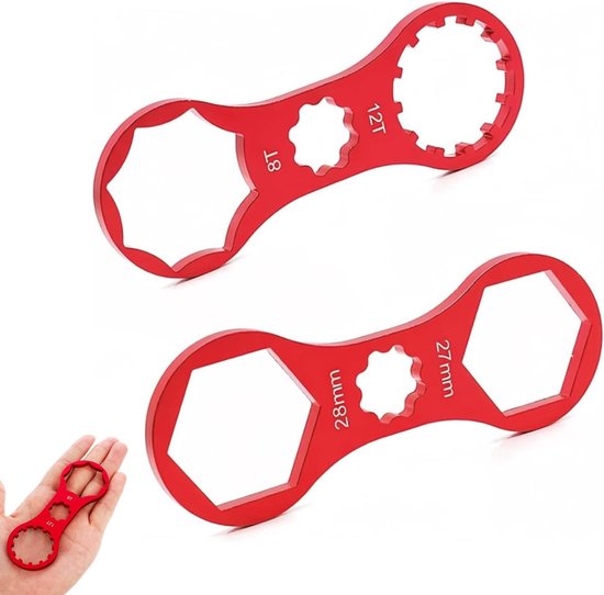 Fahrradgabelschlüssel, 2 Fahrradschlüssel, Zum Ausbau Der Vorderradgabel, Passend Für Sr Suntour Xcr/xcm/xct/rst Mtb, Rot