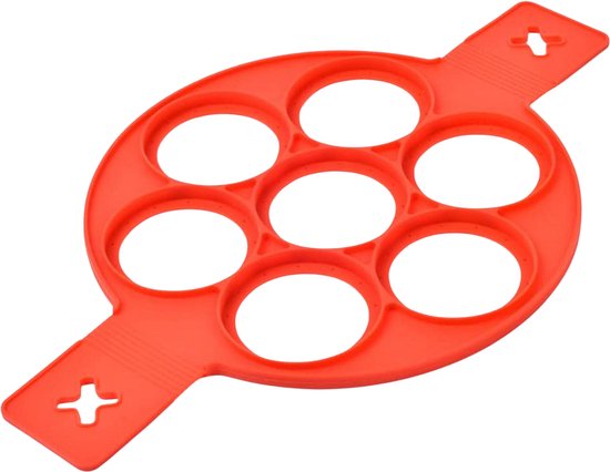 Silikon-pfannkuchenform – Antihaft-backform Für Mini-pfannkuchen Und Eier – Wiederverwendbarer Küchenhelfer – Rot – Ø 23 Cm