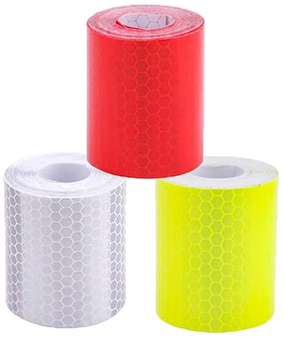 Stück Reflektierendes Warnband Hohe Sichtbarkeit Wasserfest Abreißband Sicherheitsmarkierungsband 5 Cm X 3 M Zur Verwendung An Fahrzeugen Helmen Weiß