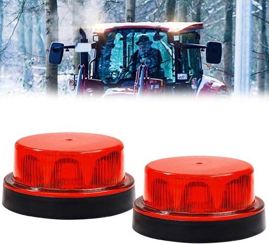 2-teiliges Mini-led-warnleuchtenset In Rot, 12v/24v Led-blink- Und Warnleuchten, Stroboskoplicht.