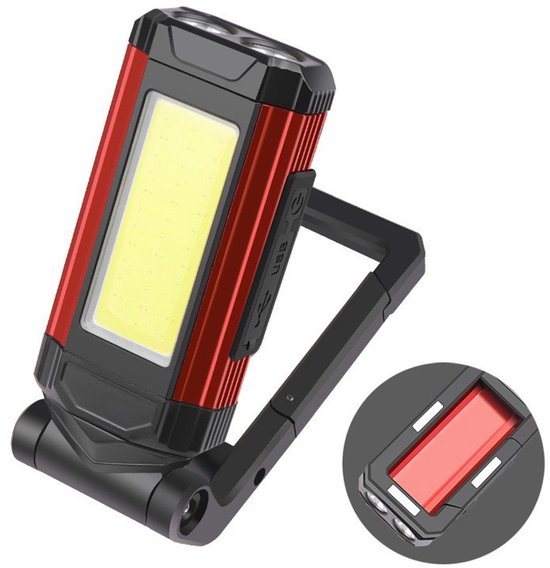 Panorama-arbeitsleuchte Für Autos Led-arbeitsleuchte Usb-aufladbar Magnetisch Und Faltbar Multifunktionale Leistungsstarke Arbeitsleuchte Rote