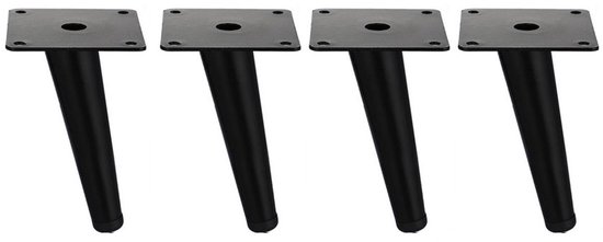 4-teiliges Set Metallbeine Für Tv-ständer, Sofas, Couchtische, Badezimmerschränke, Nachttische Und Wohnaccessoires – Schwarz, 10 Cm