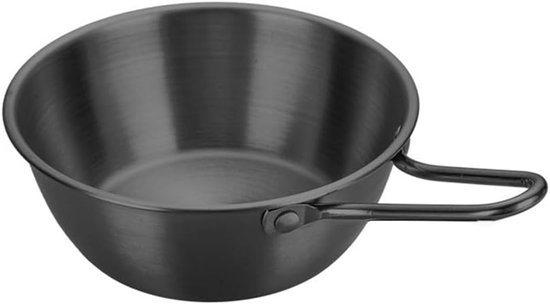 14,3 Cm Mini-pfanne Aus Edelstahl 304 (600 Ml) Mit Klappbarem Griff, Schwarz, Geeignet Für Camping Und Den Täglichen Gebrauch