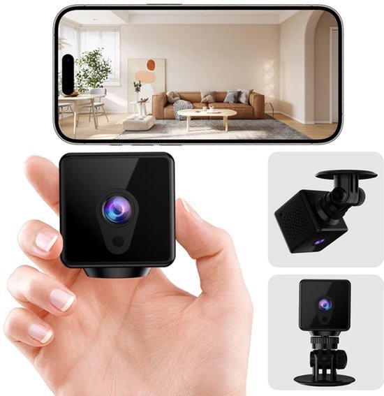 Mini-kamera 1080p – Sicherheitskamera Für Den Innenbereich – Wlan – Schwarz