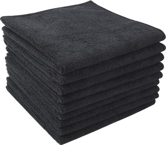 Rewytaz Mikrofasertücher – 12 Stück – Schwarz – 30 X 30 Cm