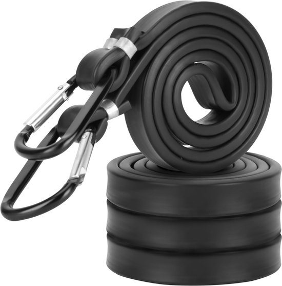 Fahrradgurte - 4x - Schwarzes Gummiband - Mit Karabiner - Gepäckgurt - Elastisches Band Mit Schnellverschluss - Sichern Sie Ihr Gepäck Oder Fahrrad
