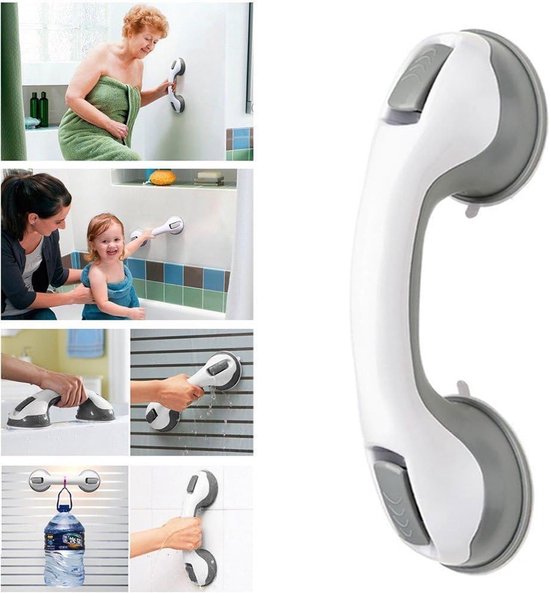 2 Stück Sicherheits-haltegriff Für Badewanne / Dusch-haltegriff Mit Saugnapf Für Badezimmer + Toilette (schwarz)