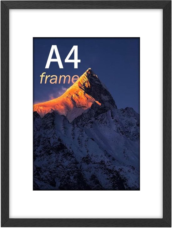 Set Mit 2 Mdf-holzbilderrahmen A4 A4-format Schwarz 21 X 29 7 Cm A4-rahmen Mit Acrylglas Kann Sowohl Vertikal Als Auch Horizontal Aufgehängt Für