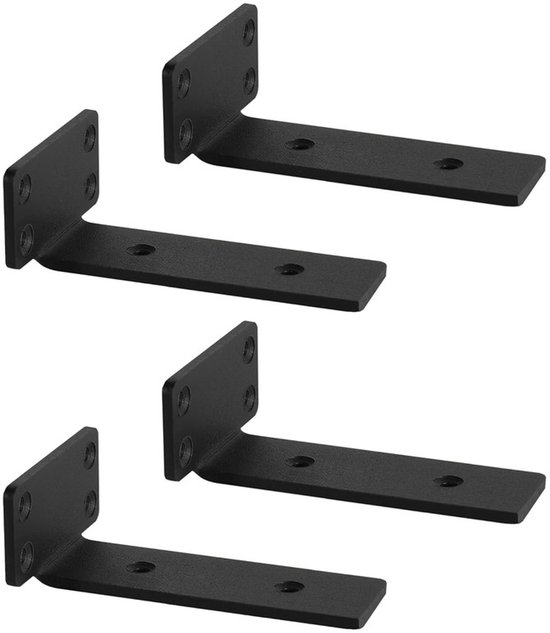 Metall-wandregalhalterungen – 4 Stück – Schwarz – 15 Cm