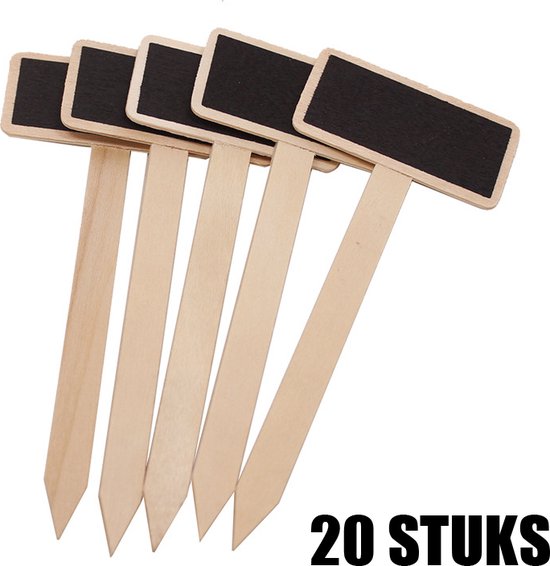 20 Stilvolle Pflanzenetiketten Aus Naturholz Mit Kreidetafel-optik Und Stäben Nachhaltige Und Wiederverwendbare Gartenbeschriftung Schwarz 6 1 X 6,1