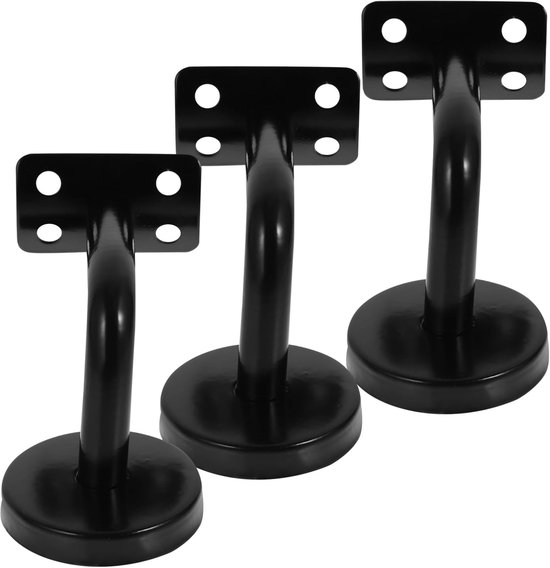 Wandhalterungen – 3er-set, Schwarz, Für Treppengeländer, Badezimmer, Flur, Hotel
