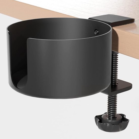 Allecta – Verstellbarer Becherhalter Für Den Schreibtisch, Auslaufsicherer Flaschenhalter Aus Aluminiumlegierung, Schwarz – Ideal Für Zuhause Und Büro