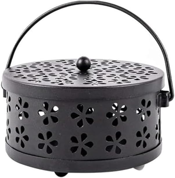 Porte-spirale Anti-moustiques, Porte-spirale D'Encens, Brûleur D'Encens Pour Spirale Anti-moustiques Avec Support En Filet, Modèle Suspendu, 16,5 X 8,5 Cm (noir)