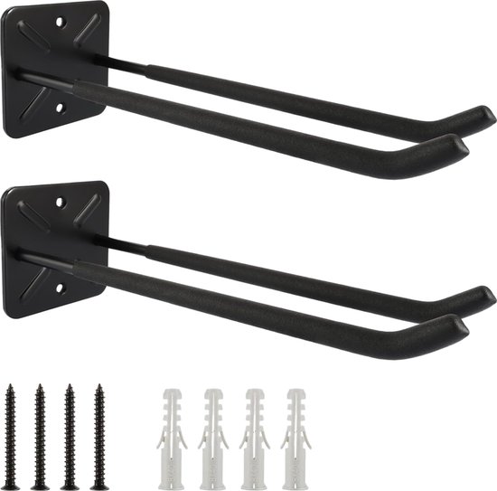 Garagenwandhaken Mit Schaumstoffeinlage – 2 Stück – 31,5 Cm – Schwarz
