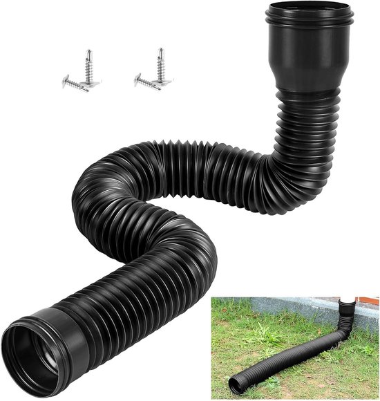 Regenrinnenverlängerung, Flexibles Fallrohr Aus Pe, Drain Away Extender Für Außenanlagen Von Villen - Schwarz - Regenwasserableitung.