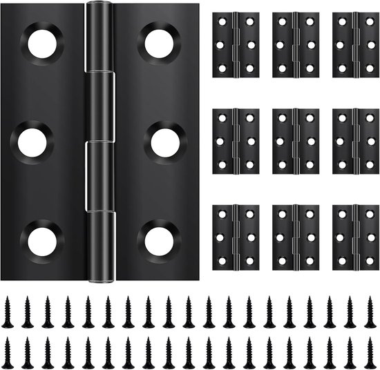 Klappscharniere 44 Mm × 31 Mm - Schwarzer Edelstahl - 60 Schrauben