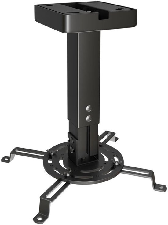 Schwarze Teleskopierbare Universal-deckenhalterung Für Projektoren Höhenverstellbar Von 25 Bis 35 Cm Vier Verstellbare Stützarme Für Alle