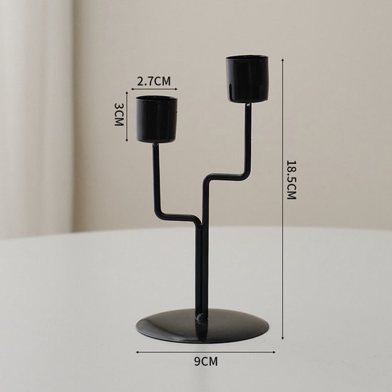 Kerzenständer- Und Kerzenhalter-set (2-teilig) – Schwarze Astform