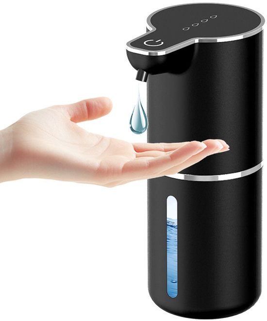 Seifenspender – Wiederaufladbar – Wandmontage – 350 Ml – 4 Dosierstufen – Für Küche Und Bad – Schwarz