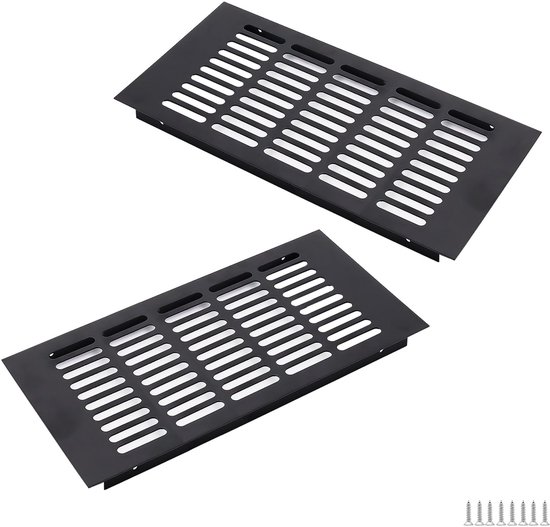 Dailygoods – Aluminium-lüftungsgitter 300 X 150 Mm – Schwarz, Quadratisch