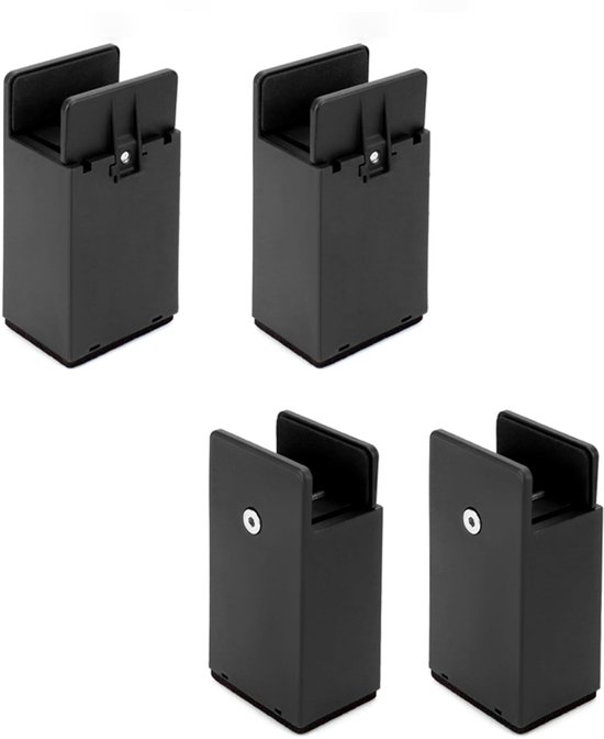 4er-pack Robuste Möbelfüße – 10 Cm Hoch, Schwarz – Für Quadratische Oder Gerade Möbelbeine Bis 38 Mm Breite
