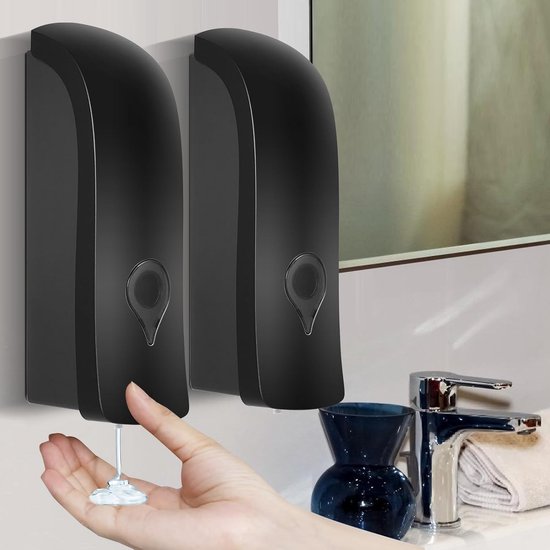 Wandseifenspender – Wandmontage – 2 Stück – Schwarz – 300 Ml