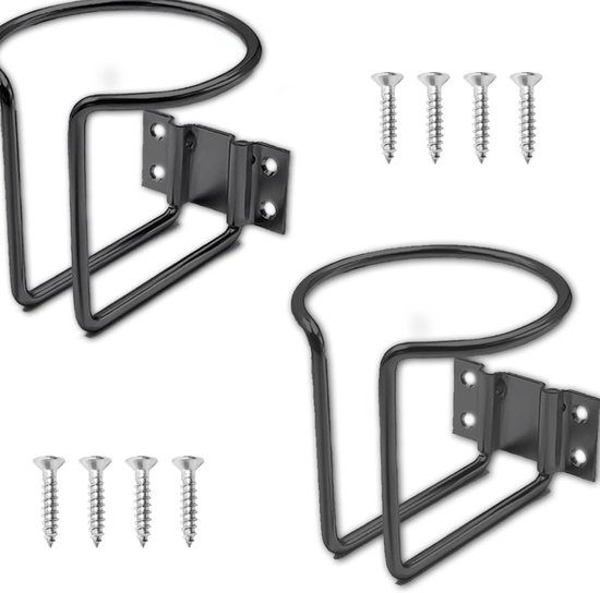 Wasserbecherhalter – Edelstahl – Universalbecherhalter – 2er-set – Schwarz