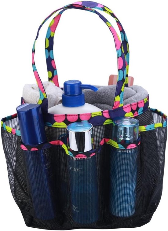 Tragbare Duschablage Aus Netzgewebe 8 Körbe Tasche Für Studentenbadezimmer Große Duschablage Tasche Für Camping Und Fitnessstudio (schwarz)