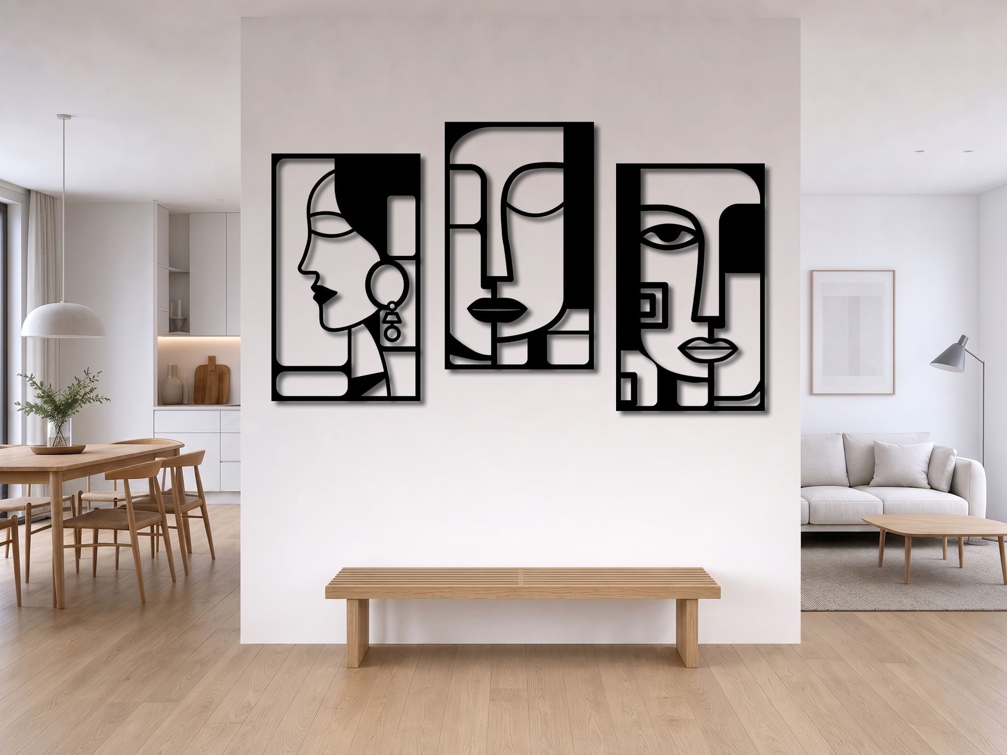 Große Wanddekoration „abstrakt“ + Zusätzliches Gemälde Abstrakt 120 X 60 Cm + Zusätzliches Gemälde