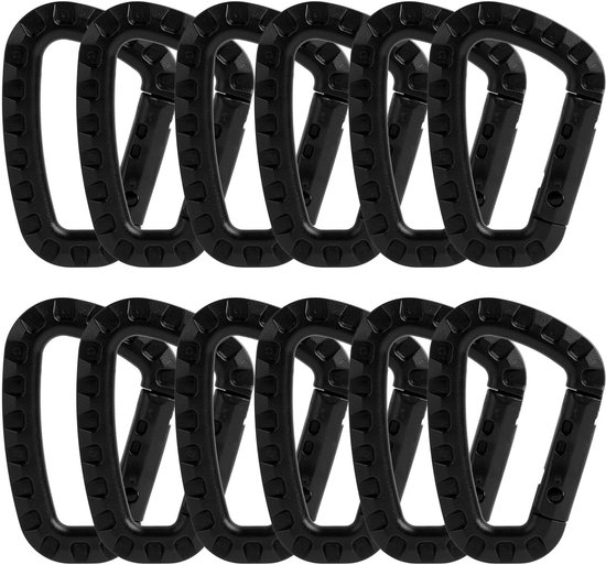Nthproducts Karabiner D-förmiger Karabiner Robust Und Vielseitig Schwarz Für Outdoor-aktivitäten Starker Haken Geeignet Für Camping Und Mehr
