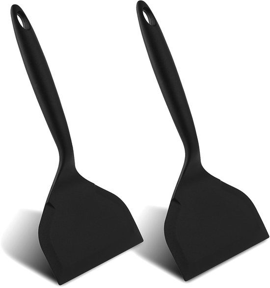 Mttproducts – Silikonspatel – Küchenhelfer – Antihaftbeschichtung – Schwarz – Multifunktional – Ideal Für Pfannkuchen Und Eier