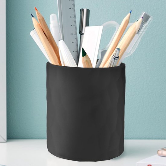 Dailygoods Schreibtisch-stiftehalter Wasserdichter Silikon-stiftehalter Schwarz Make-up-pinselhalter Für Mehr Ordnung Auf Dem Schreibtisch Fürs