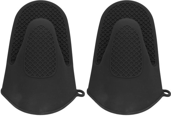 Allecto - Ofenhandschuhe - Hitzebeständig - Schwarz - Silikon - Verbrennungssicher - Ideal Zum Kochen Und Backen - 2 Stück