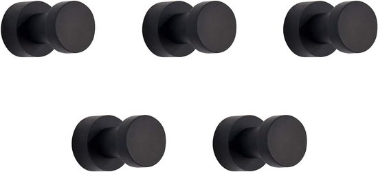 Schwarze, Selbstklebende Wandhaken – Robustes 5er-set Wandhaken Für Bad, Küche Und Tür