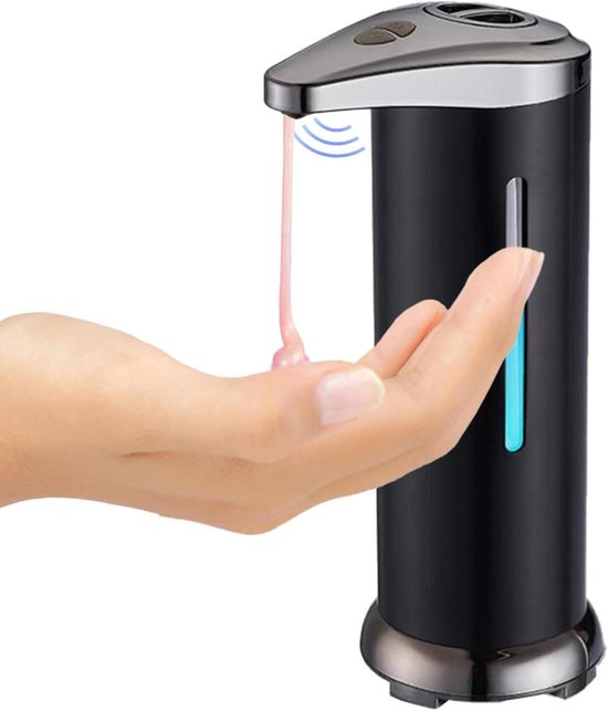 Seifenspender – Automatische Pumpe – Kontaktloses Händewaschen – Batteriebetrieben – 20 Cm Hoch – Schwarz