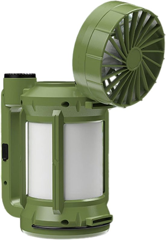 Led-campinglaterne – Zeltlampe Mit Ventilator – Für Outdoor-aktivitäten – Tragbar Und Wiederaufladbar – 22 X 11 X 11 Cm – Schwarz