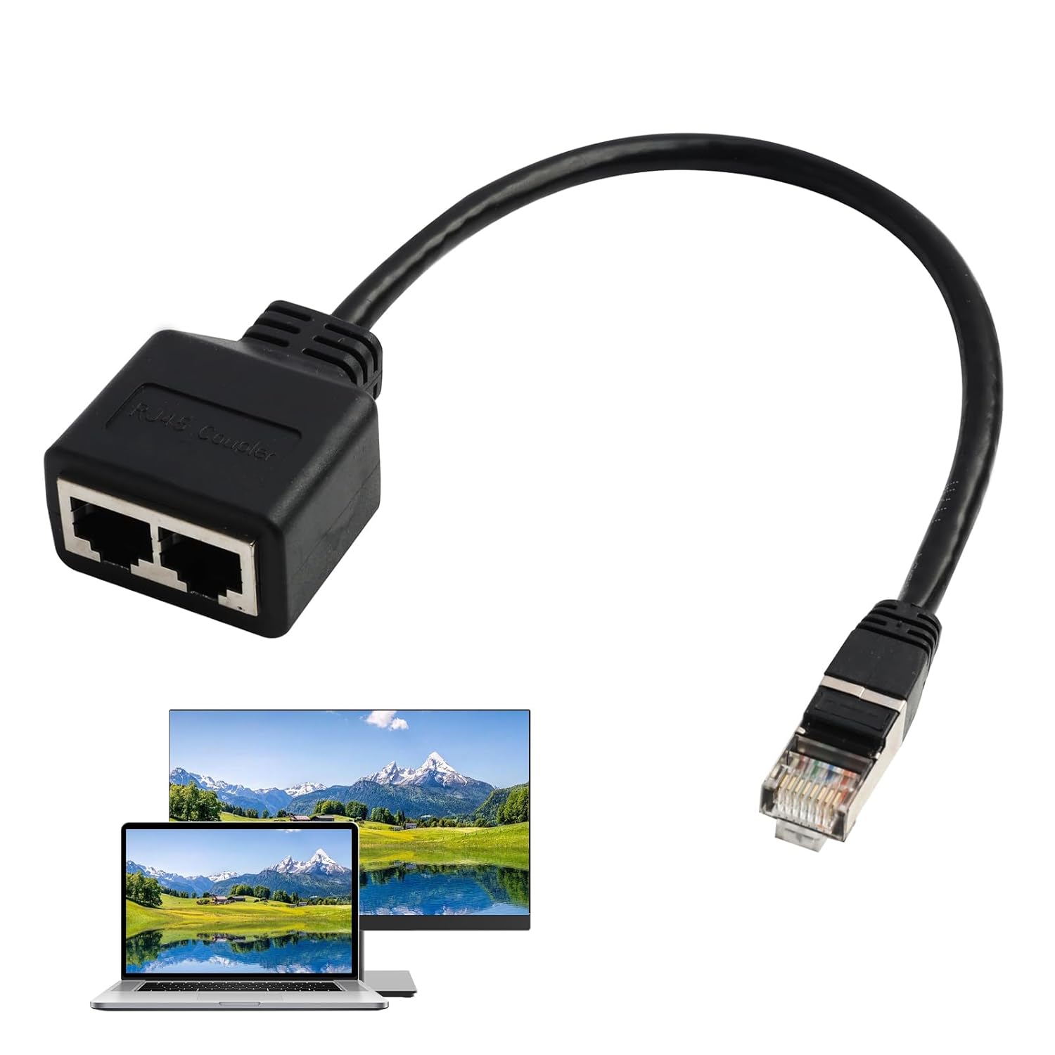 Rj45-koppler, 1-zu-2-ethernet-lan-splitter-kabeladapter, Extender Kompatibel Mit Cat5, Cat5e, Cat6, Cat7 Für Stabile Netzwerkverbindungen Mit Mehreren Geräten