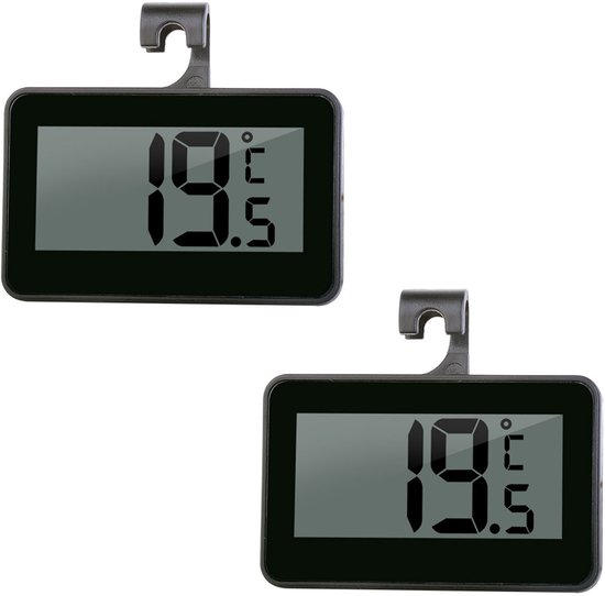 2 Kühlschrankthermometer, Digitales Thermometer, Gut Lesbares Lcd-display, Ideal Für Den Innenbereich, Zuhause, Restaurants, Bars Und Cafés (schwarz)