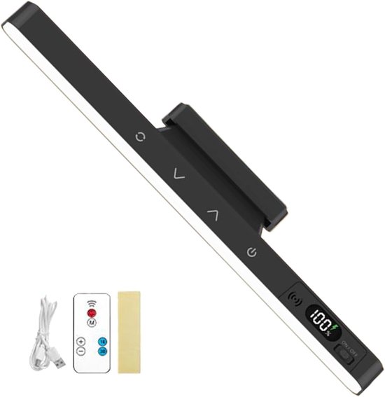 Led-schreibtischlampe Dimmbar Mit Fernbedienung 5 Farbtemperaturen Leselampe Magnetische Halterung Usb-stromversorgung Augenschonende Schwarz