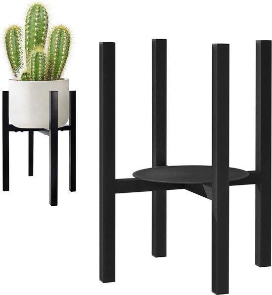 Verstellbarer Pflanzenständer – Blumenständer Aus Metall – 38 Cm Hoch – Schwarz