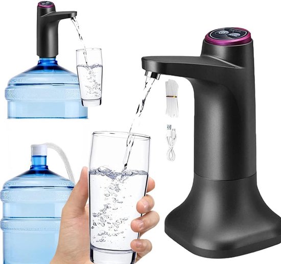 Elektrischer Wasserspender Wasserpumpe Einfaches Trinken Doppelfunktion Universal 0,8 2,7 L Schwarz