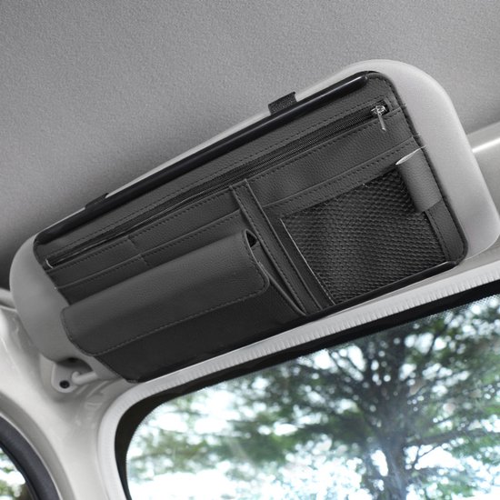 Organizer Für Die Sonnenblende Im Auto Leder-kartenhalter Stifthalter Brillenhalter Dokumentenhalter Geeignet Für Die Meisten Pkw Suvs Und Lkws