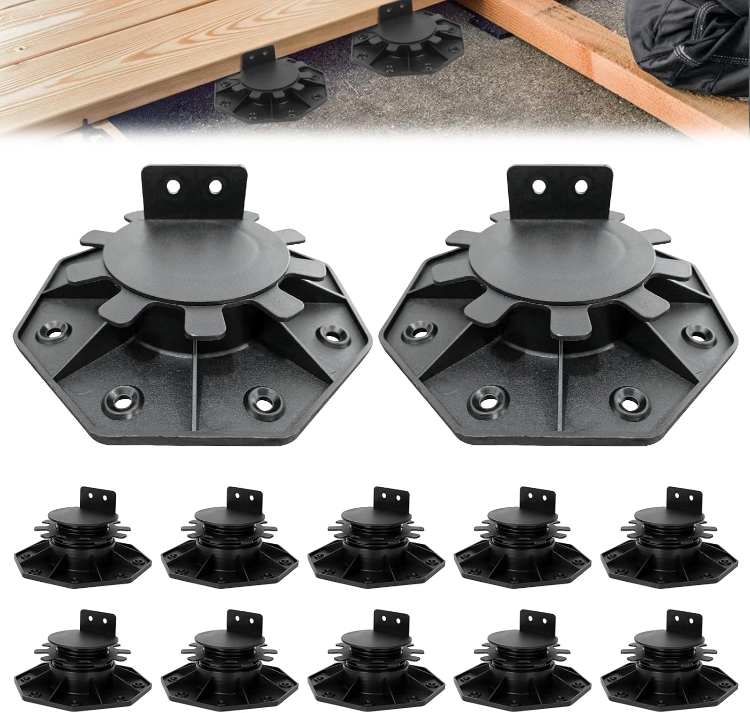 Set Mit 12 Höhenverstellbaren Nivellierfüßen Für 30-60 Mm Terrassenplatten Terrassenplattenunterstützung Für Hofpflaster, Wasserspiele, Springbrunnen, Terrassengärten Und Diy-projekte Usw.