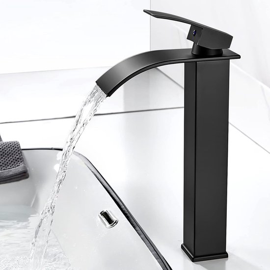 Waschtischarmatur – Mischbatterie – Schwarz – Massives Kupfer – Badarmatur – Küchenarmatur – Wassersparend – Höhe 286 Mm